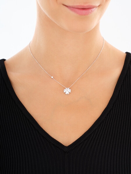 Rhodium Plated Silver Set with Cubic Zirconia
