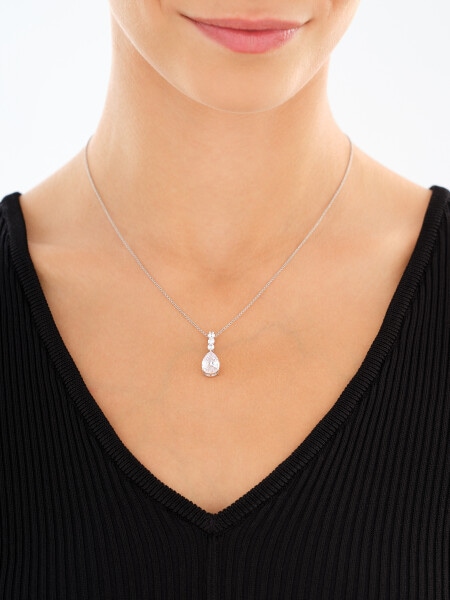 Rhodium Plated Silver Set with Cubic Zirconia