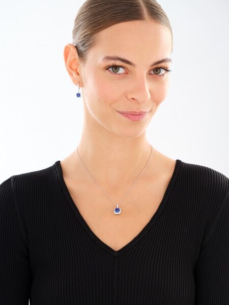 Rhodium Plated Silver Set with Cubic Zirconia