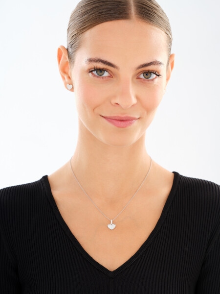 Rhodium Plated Silver Set with Cubic Zirconia