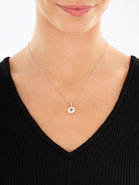 Rhodium Plated Silver Set with Cubic Zirconia