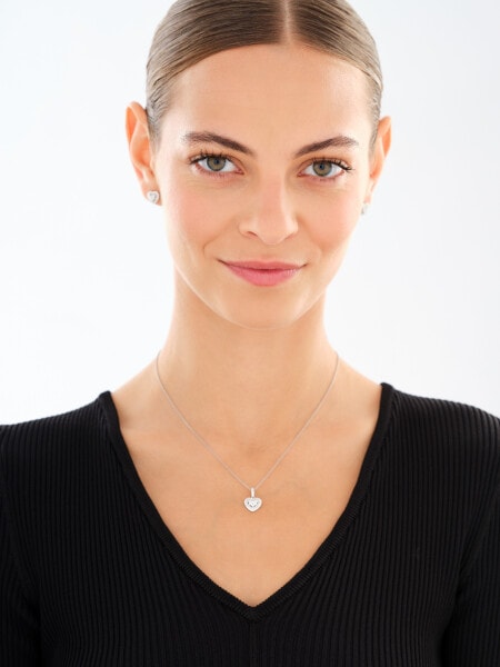 Rhodium Plated Silver Set with Cubic Zirconia