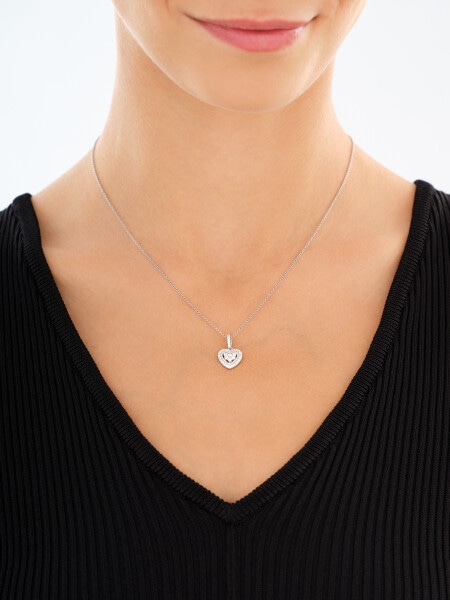 Rhodium Plated Silver Set with Cubic Zirconia