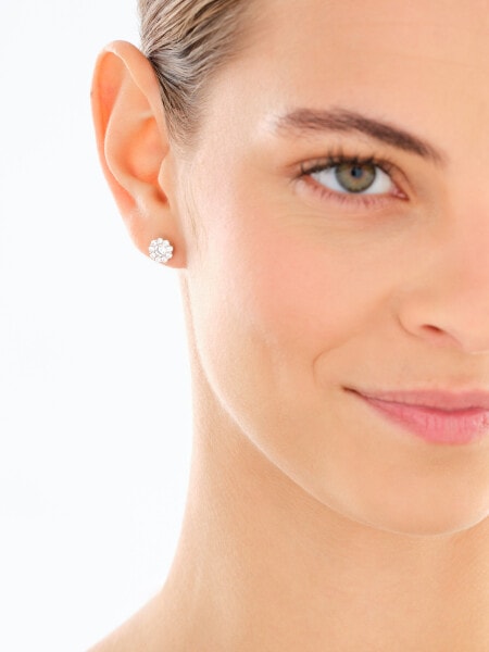 Rhodium Plated Silver Set with Cubic Zirconia