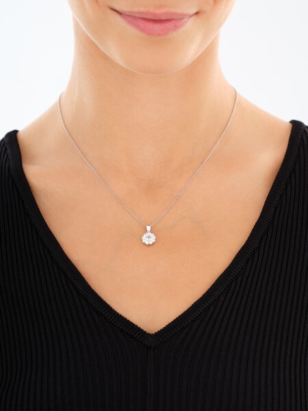 Rhodium Plated Silver Set with Cubic Zirconia