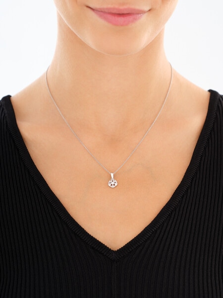 Rhodium Plated Silver Set with Cubic Zirconia