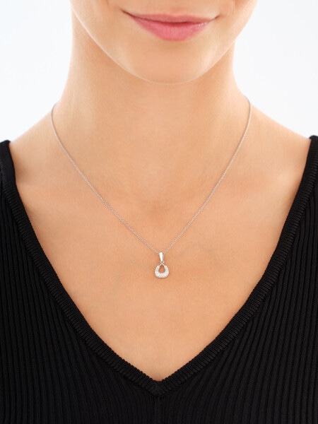 Rhodium Plated Silver Set with Cubic Zirconia