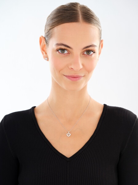 Rhodium Plated Silver Set with Cubic Zirconia