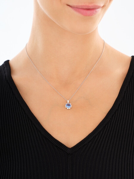 Rhodium Plated Silver Set with Cubic Zirconia