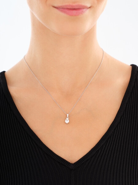 Rhodium Plated Silver Set with Cubic Zirconia