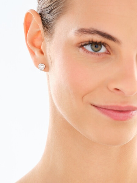 Rhodium Plated Silver Set with Cubic Zirconia