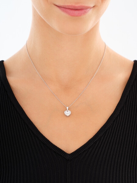 Rhodium Plated Silver Set with Cubic Zirconia