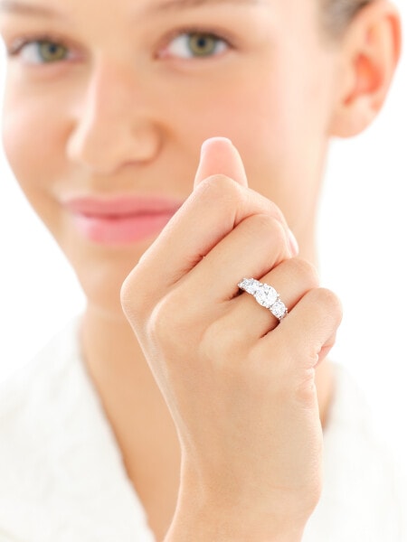 Prsten z bílého zlata s laboratorními brilianty - 3,04 ct - ryzost 585