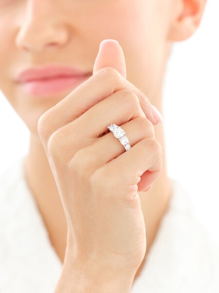 Prsten z bílého zlata s laboratorními brilianty - 2,02 ct - ryzost 585