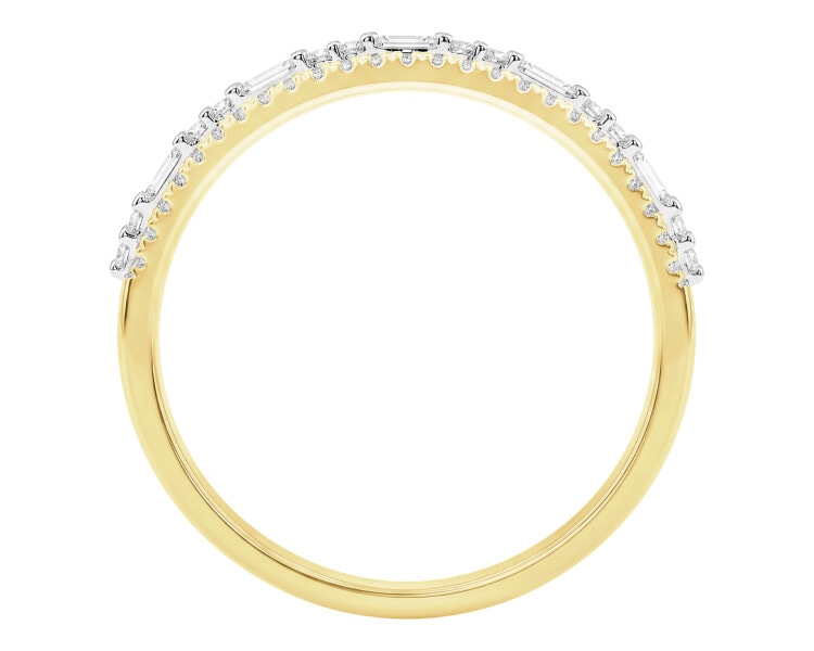 Pierścionek z żółtego złota z diamentami - 0,93 ct - próba 585