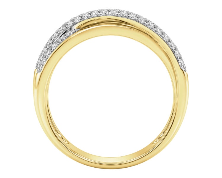 Pierścionek z żółtego złota z brylantami - 0,50 ct - próba 585
