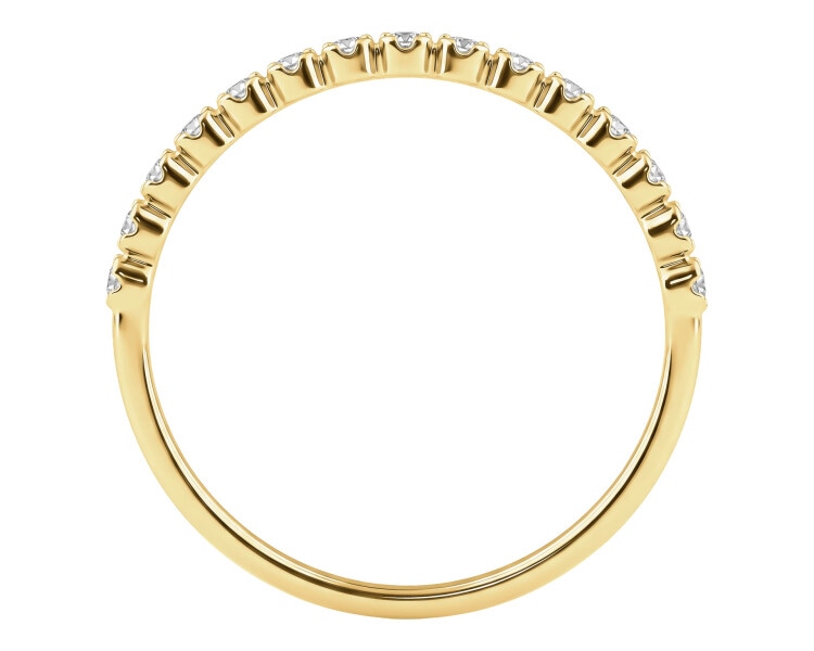 Pierścionek z żółtego złota z brylantami - 0,13 ct - próba 585