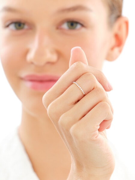 Pierścionek z żółtego złota z brylantami - 0,13 ct - próba 585