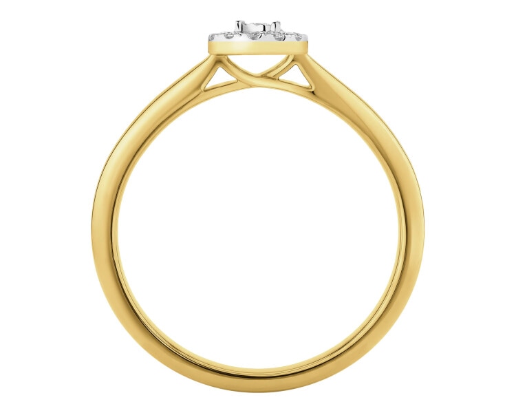 Pierścionek z żółtego i białego złota z brylantami - 0,11 ct - próba 585