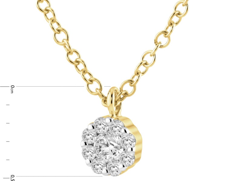 Naszyjnik z żółtego złota z brylantami - 0,05 ct - próba 585