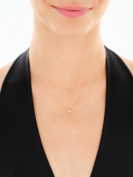 Naszyjnik z żółtego złota z brylantami - 0,05 ct - próba 585