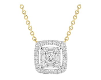 Naszyjnik z żółtego złota z diamentami - 0,20 ct - próba 585