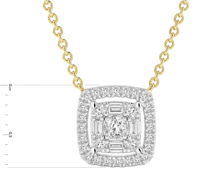 Naszyjnik z żółtego złota z diamentami - 0,20 ct - próba 585
