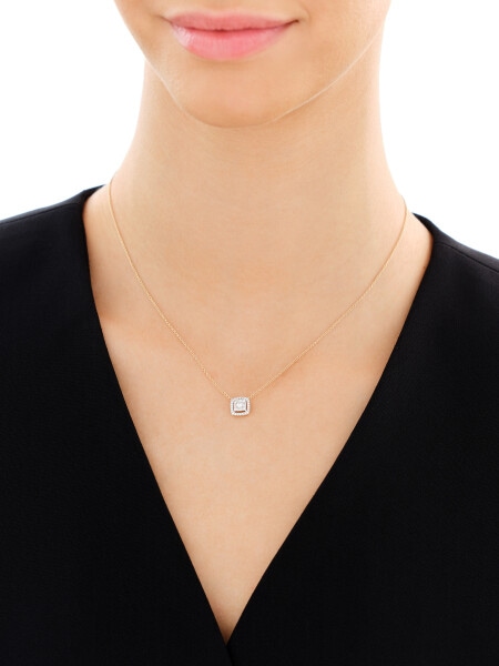 Naszyjnik z żółtego złota z diamentami - 0,20 ct - próba 585