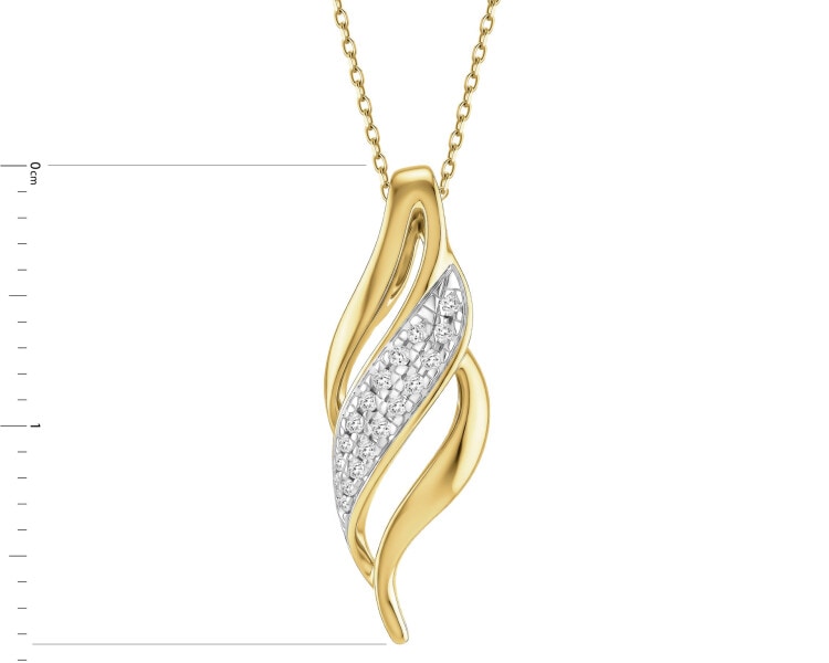 Zlatý přívěsek s diamanty - 0,04 ct - ryzost 585