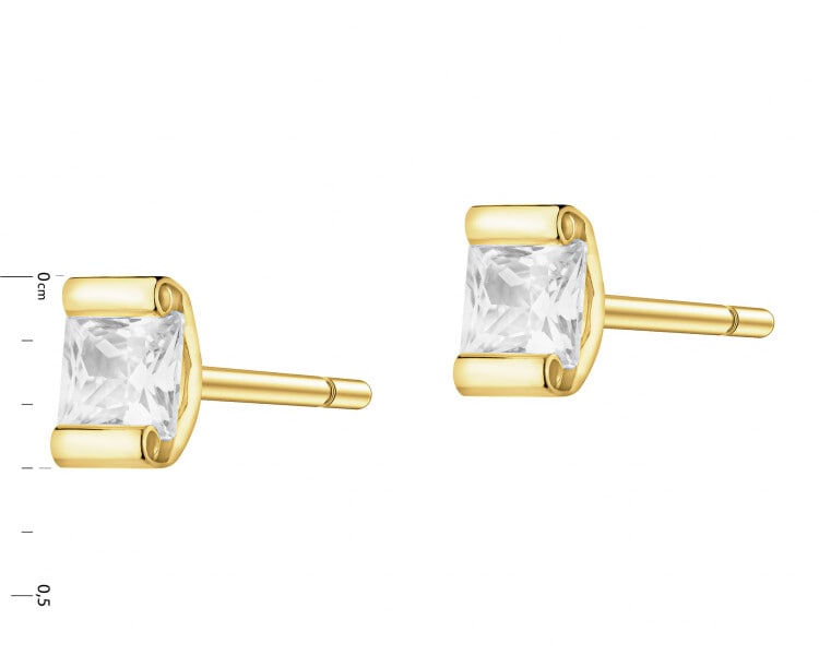 Złote kolczyki z cyrkoniami