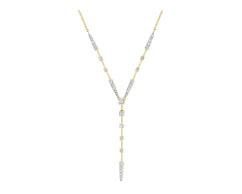 Naszyjnik z żółtego złota z diamentami - 0,25 ct - próba 585