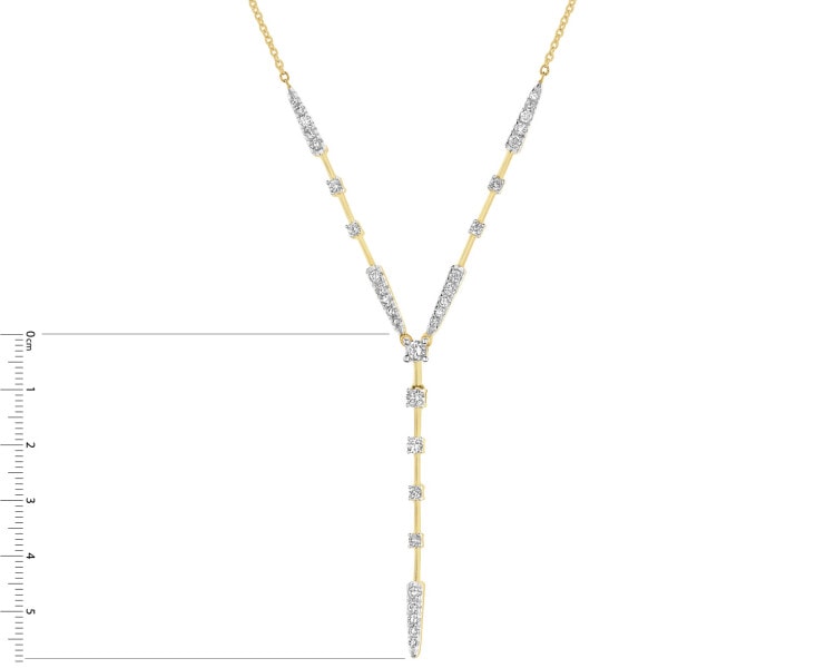 Zlatý náhrdelník s diamanty - 0,25 ct - ryzost 585