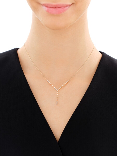 Zlatý náhrdelník s diamanty - 0,25 ct - ryzost 585