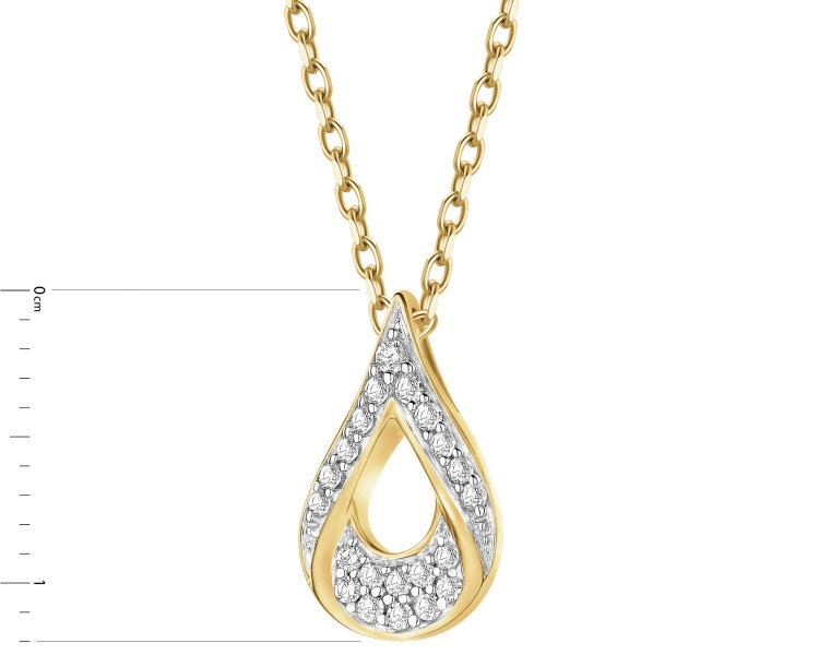 Zlatý přívěsek s diamanty - 0,08 ct - ryzost 585