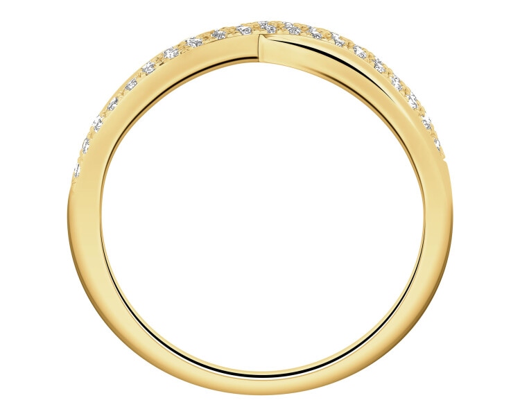 Pierścionek z żółtego złota z brylantami - 0,24 ct - próba 585