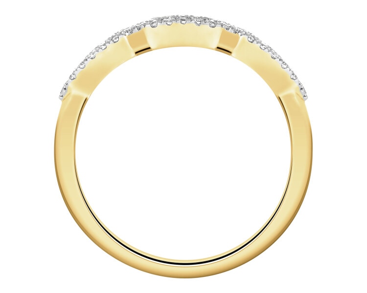 Pierścionek z żółtego złota z diamentami - 0,28 ct - próba 585