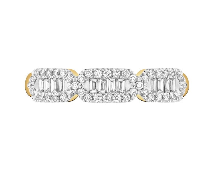 Pierścionek z żółtego złota z diamentami - 0,28 ct - próba 585