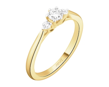 Pierścionek z żółtego złota z brylantami - 0,31 ct - próba 585