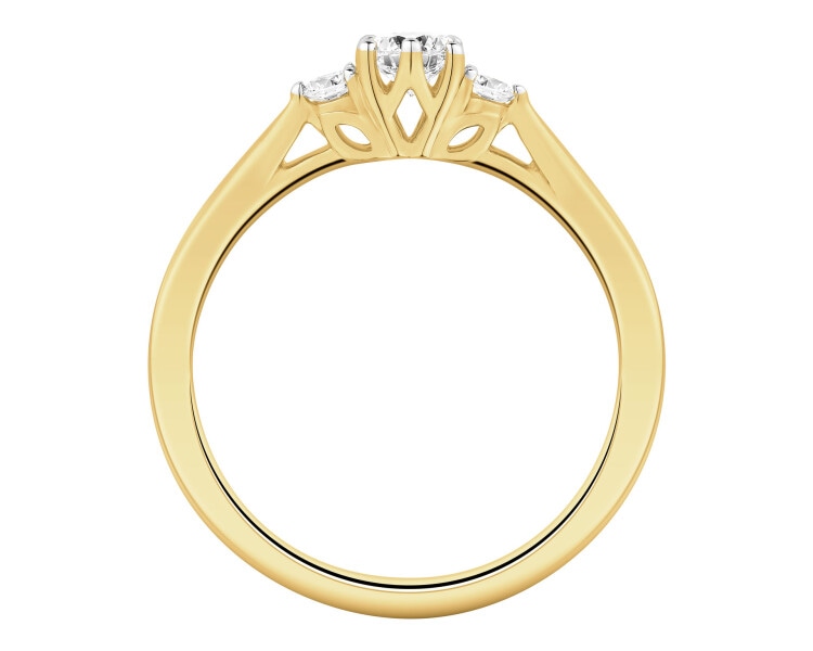 Pierścionek z żółtego złota z brylantami - 0,31 ct - próba 585