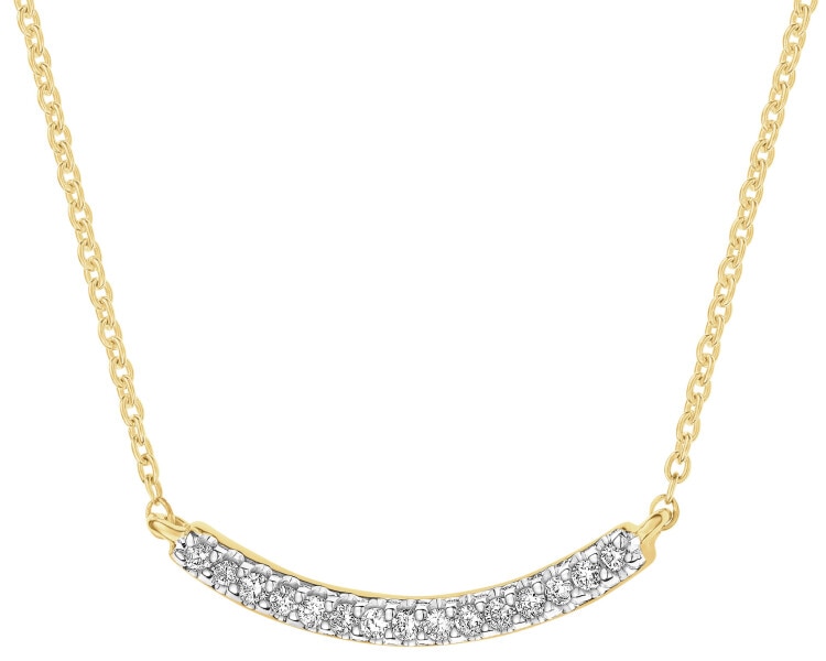 Naszyjnik z żółtego złota z brylantami - 0,04 ct - próba 585