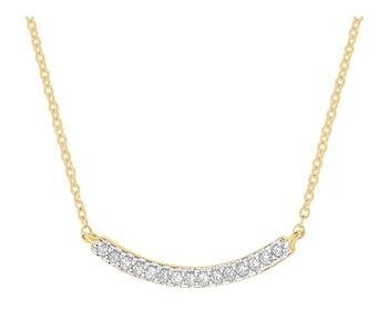 Naszyjnik z żółtego złota z brylantami - 0,04 ct - próba 585