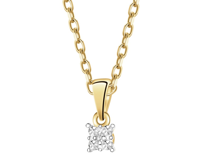 Přívěsek ze žlůtého zlata s diamantem - 0,003 ct - ryzost 585