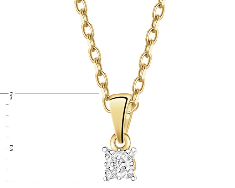 Přívěsek ze žlůtého zlata s diamantem - 0,003 ct - ryzost 585