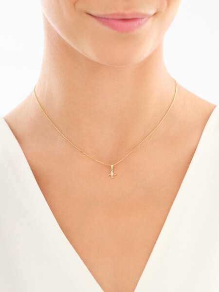 8 K Yellow Gold Pendant with Cubic Zirconia
