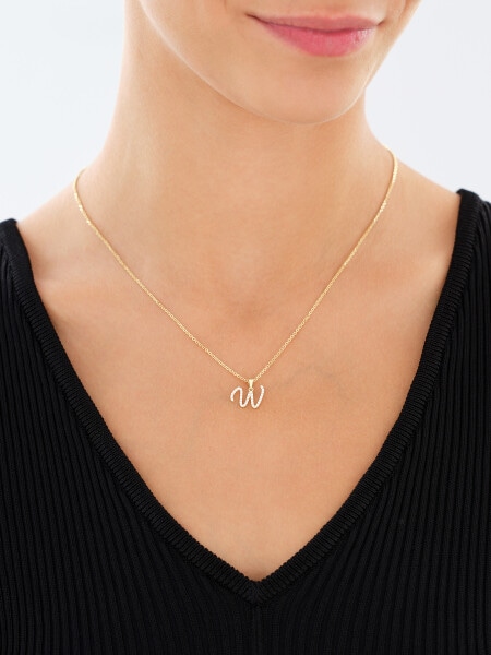8 K Yellow Gold Pendant with Cubic Zirconia