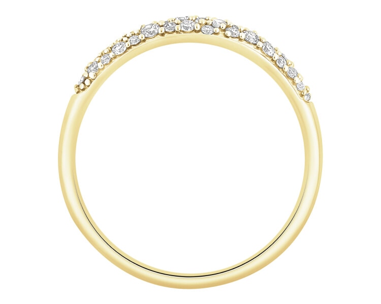 Pierścionek z żółtego złota z diamentami - 0,26 ct - próba 585