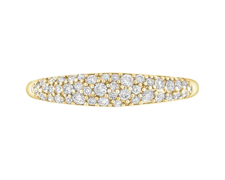 Pierścionek z żółtego złota z diamentami - 0,26 ct - próba 585