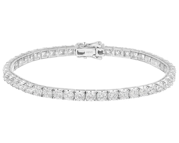 18 K Rhodium-Plated White Gold Bracelet with Diamonds - 8,60 ct - fineness 18 K