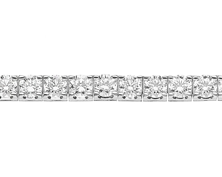 18 K Rhodium-Plated White Gold Bracelet with Diamonds - 8,60 ct - fineness 18 K