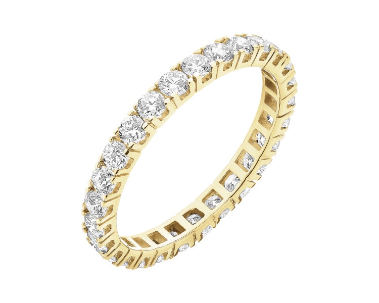 Pierścionek z żółtego złota z brylantami - Eternity - 1,18 ct - próba 750